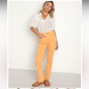 Pistola Women's Straight Leg Jeans in Orange